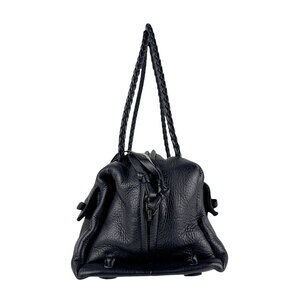 Bottega Veneta Handbag Black Intrecciato Leather